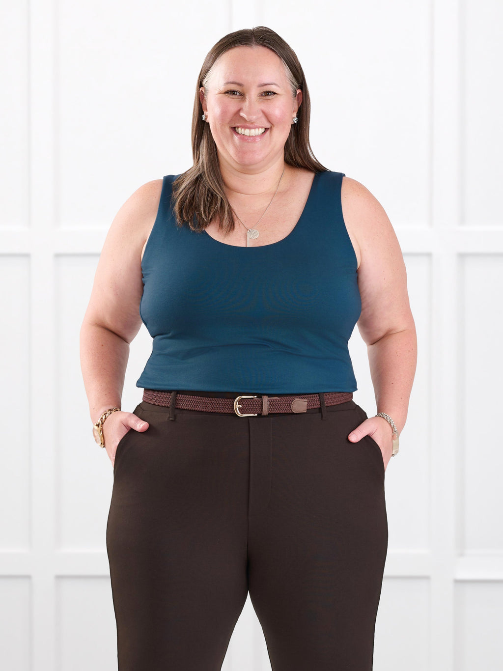Amina reversible neckline shelf bra tank
