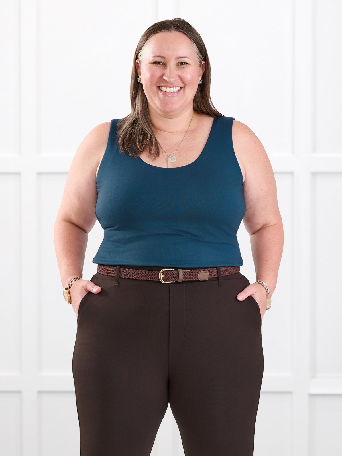 Amina reversible neckline shelf bra tank