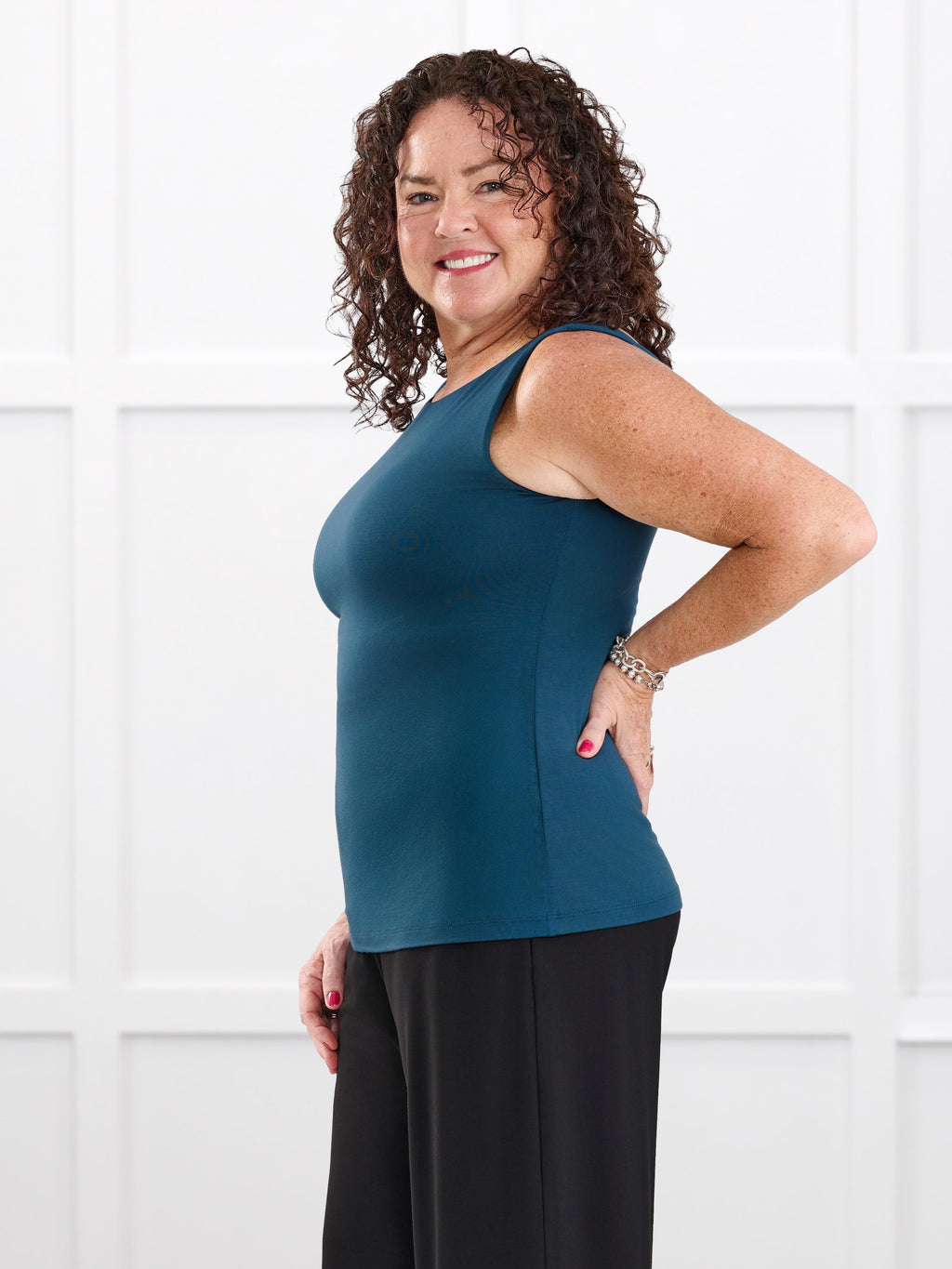 Amina reversible neckline shelf bra tank