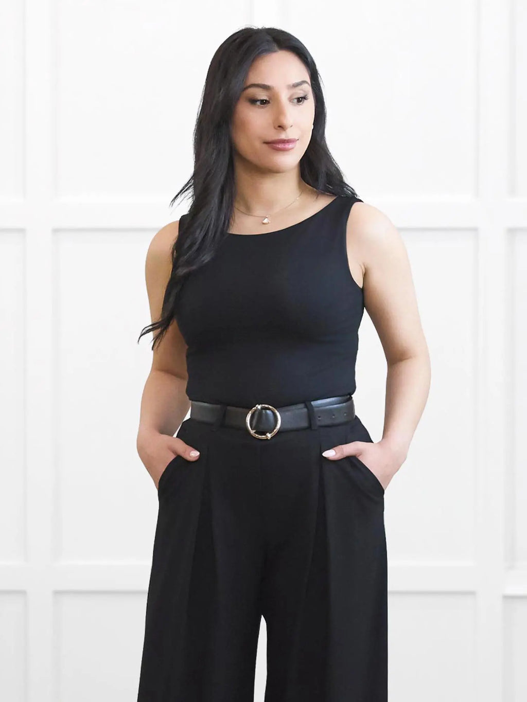 Amina reversible neckline shelf bra tank