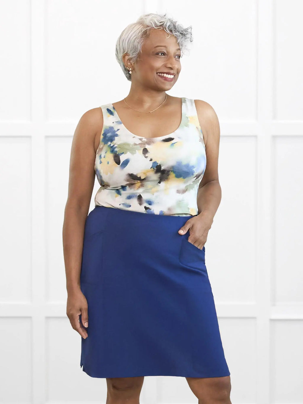 Amina reversible neckline shelf bra tank