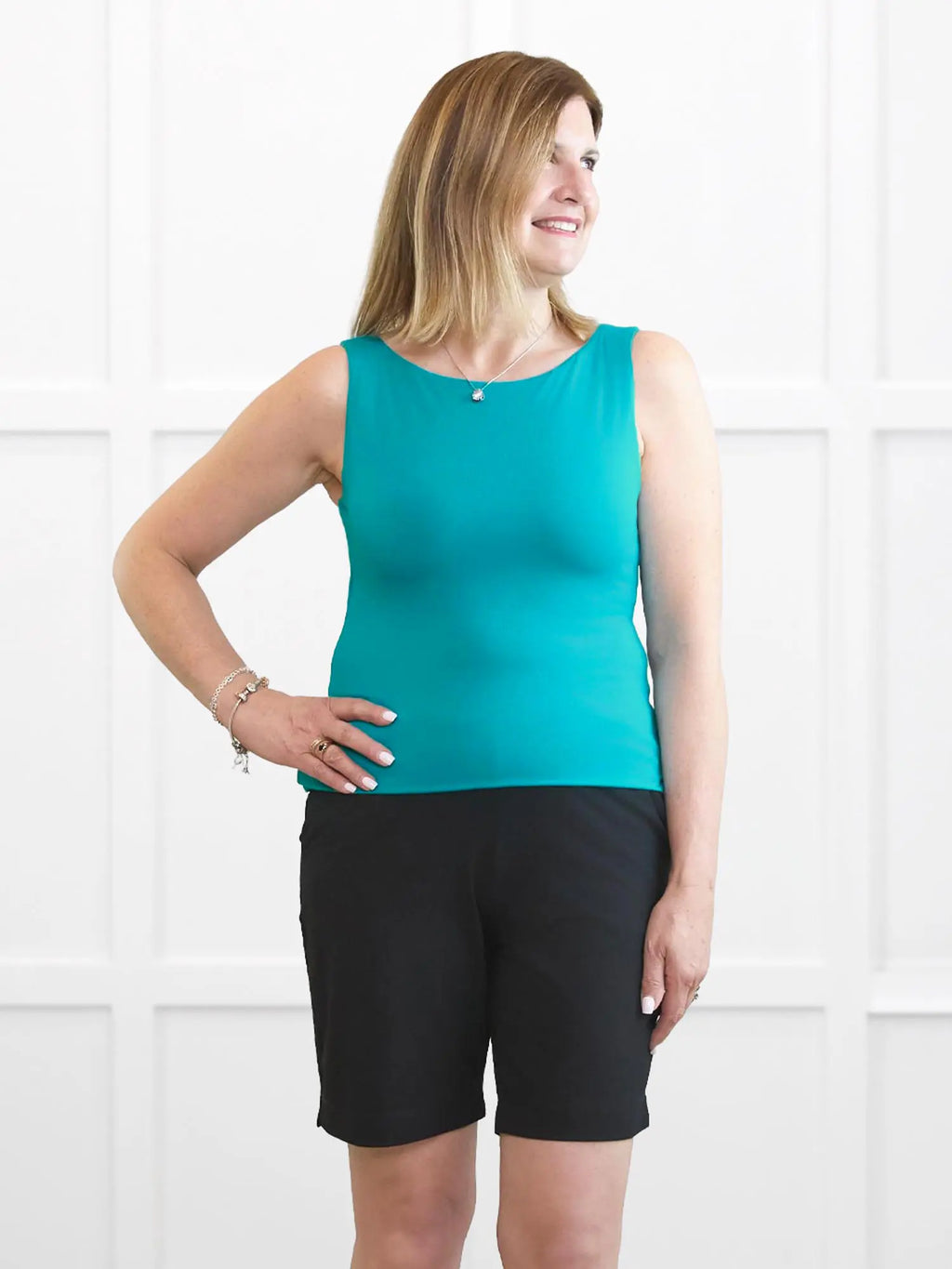 Amina reversible neckline shelf bra tank