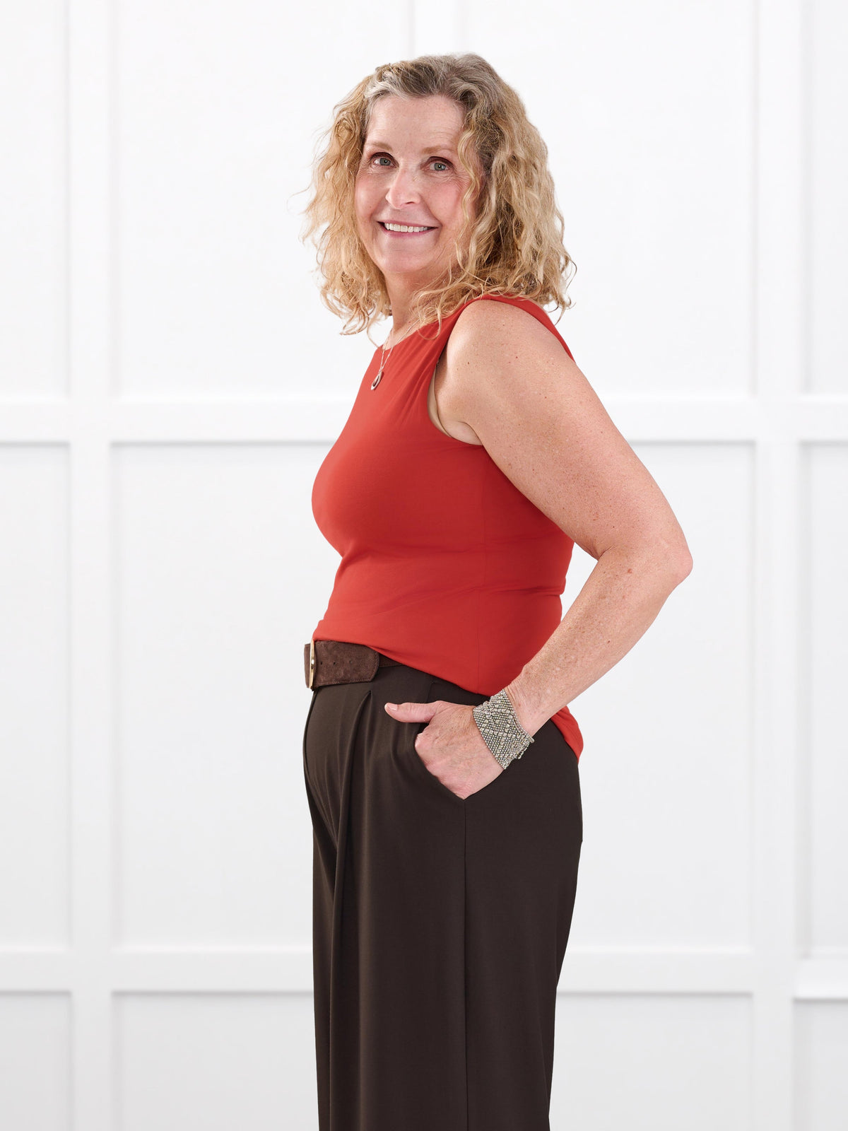 Amina reversible neckline shelf bra tank