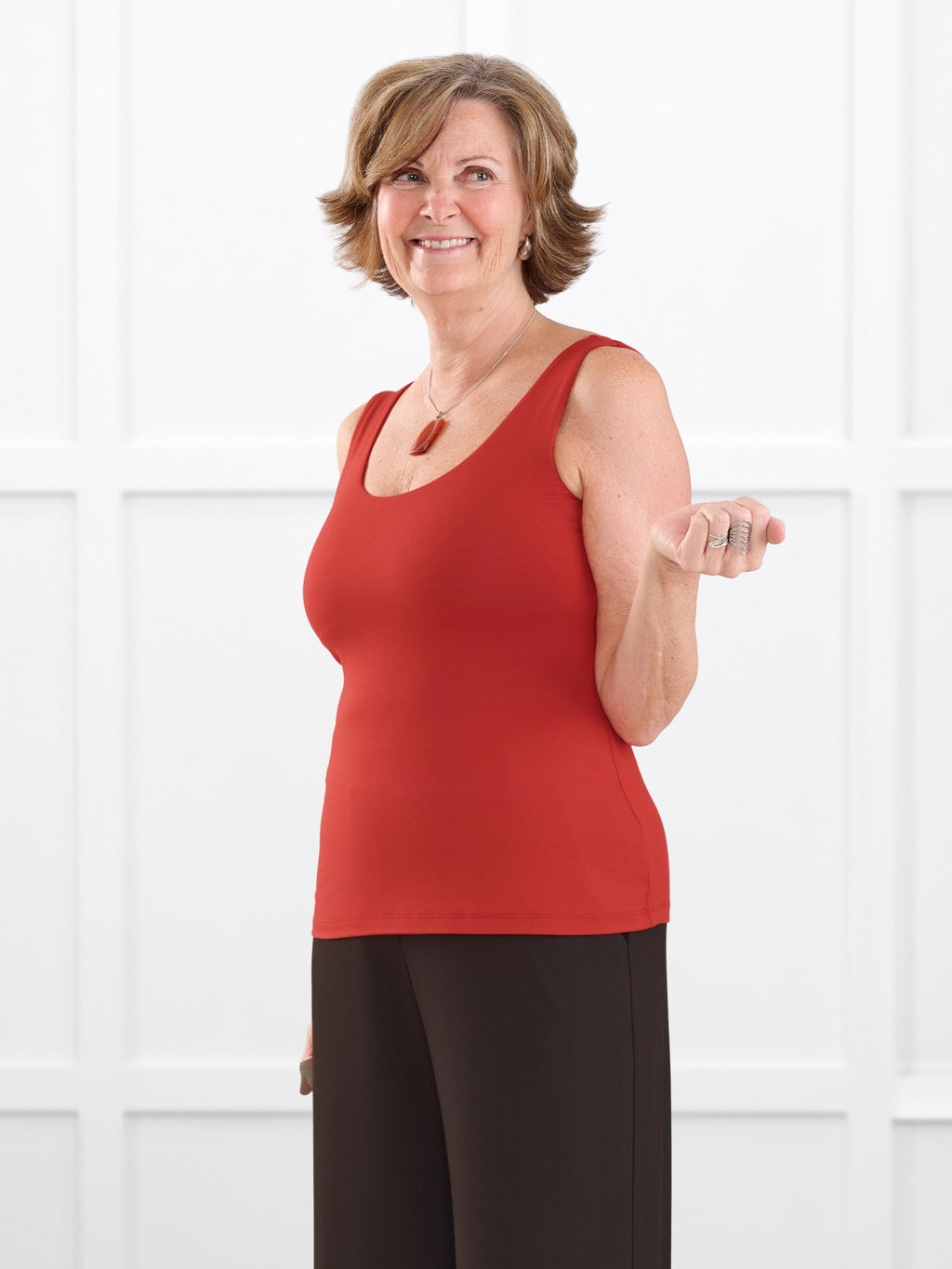 Amina reversible neckline shelf bra tank