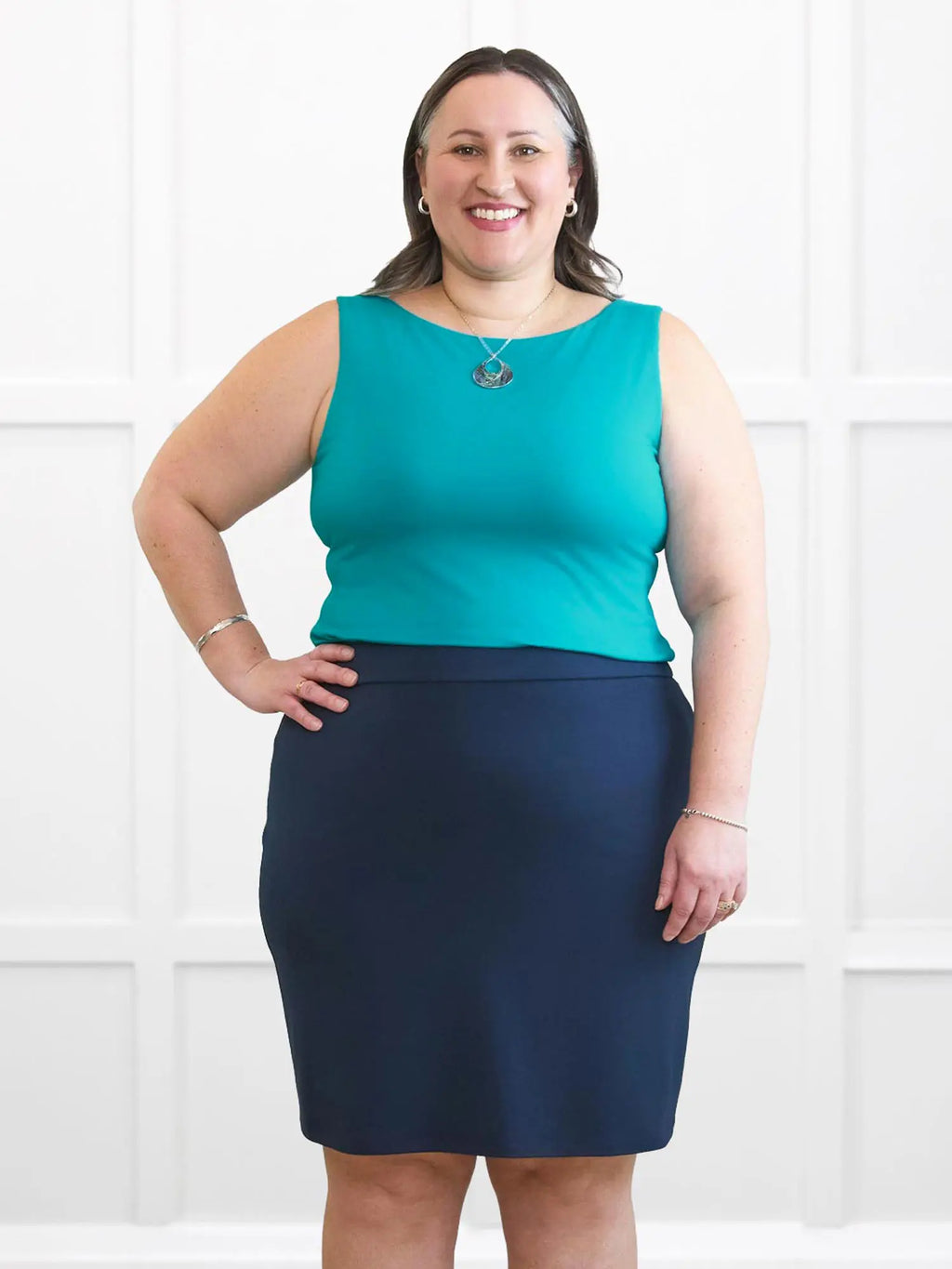 Amina reversible neckline shelf bra tank