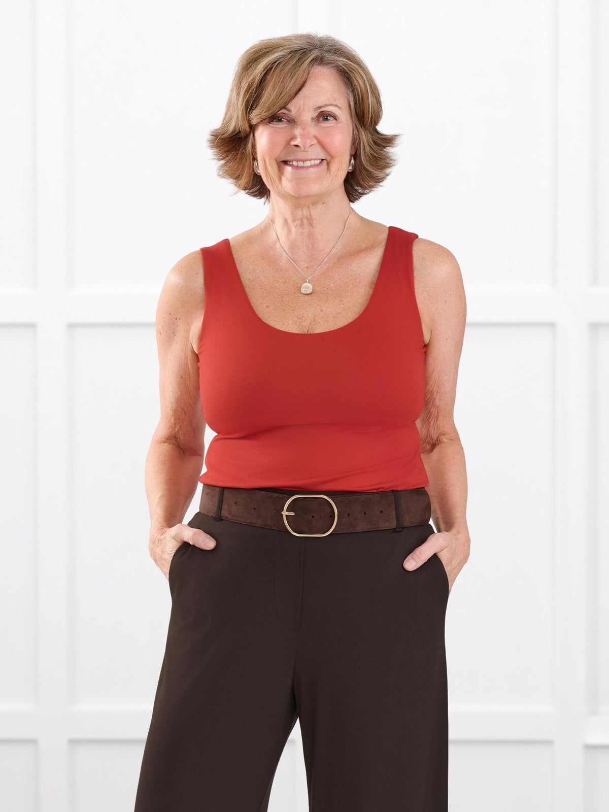 Amina reversible neckline shelf bra tank