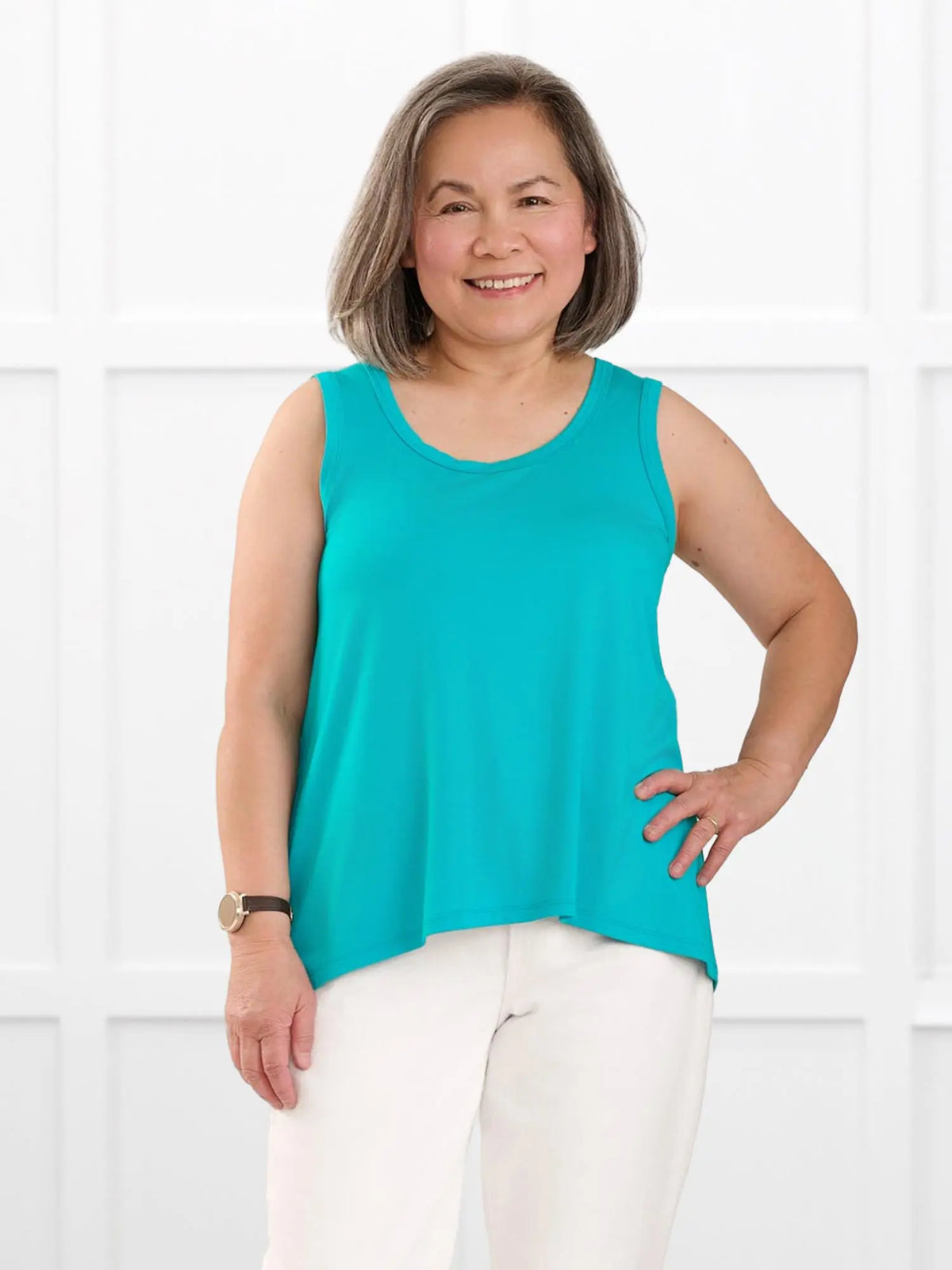 Anjuli flowy scoop neck tank