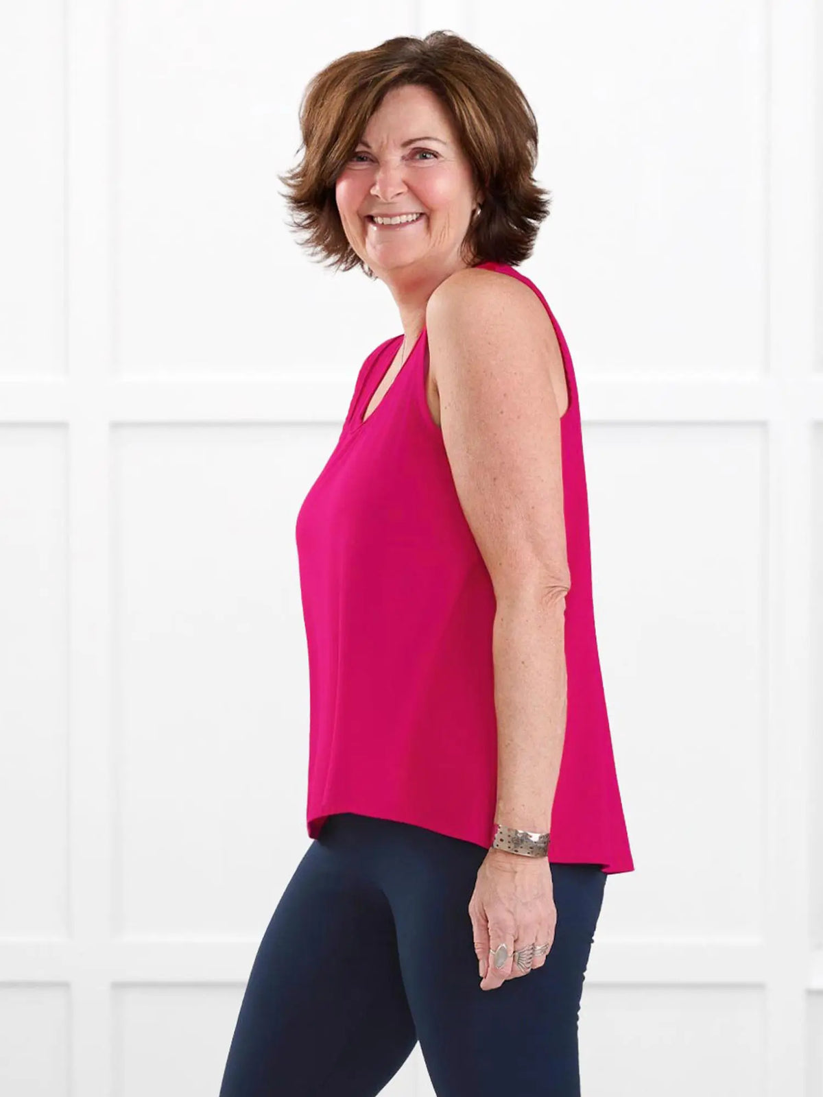 Anjuli flowy scoop neck tank