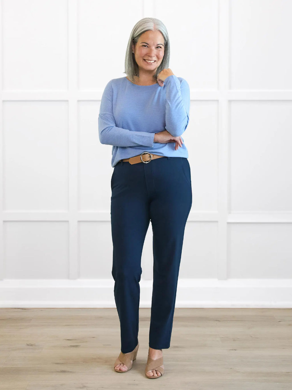 Asia mid-rise slim pant | LONG