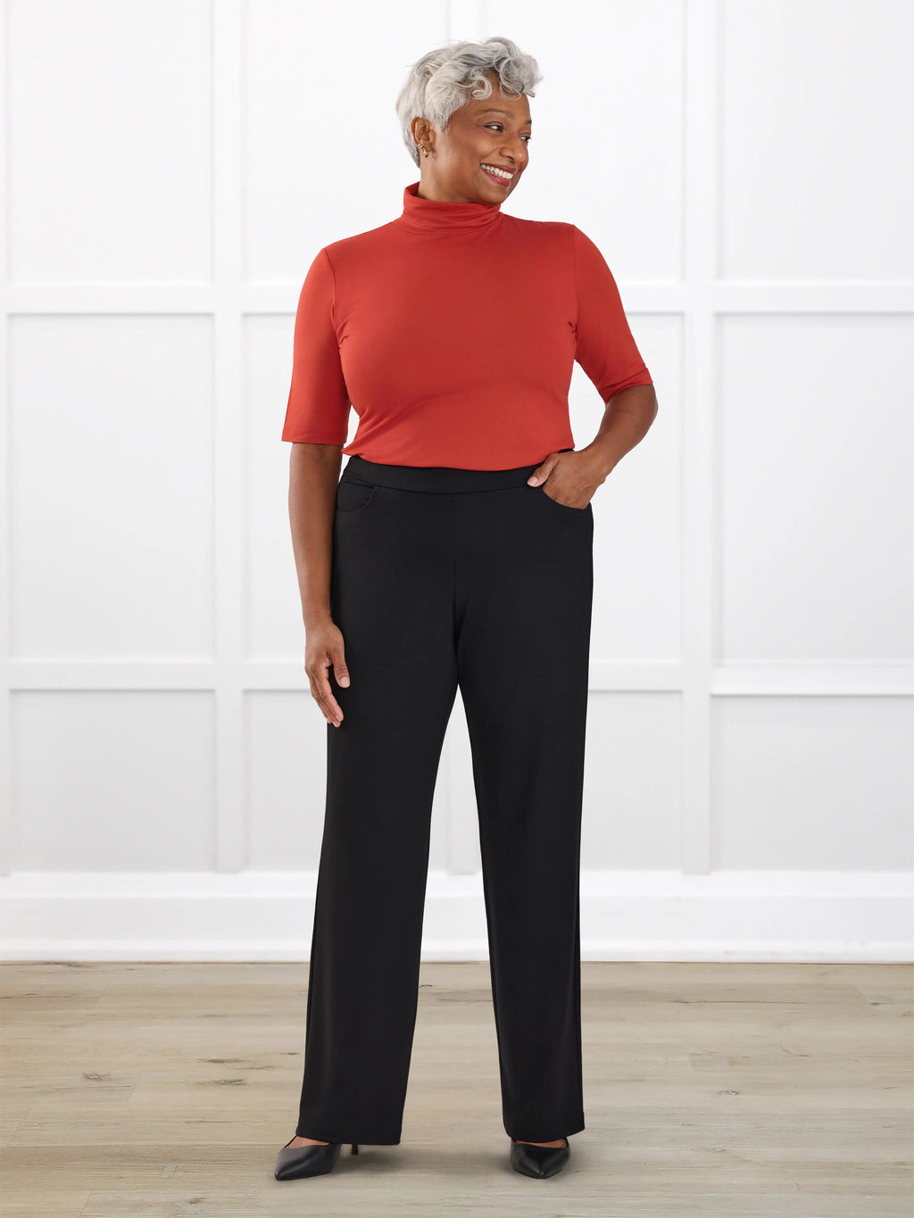 Avalynn mid-rise straight leg pant