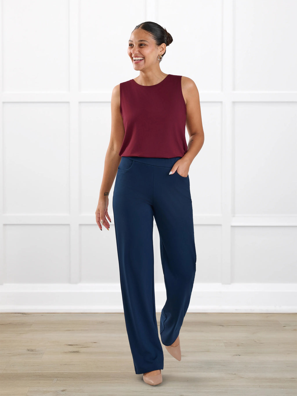 Avalynn mid-rise straight leg pant