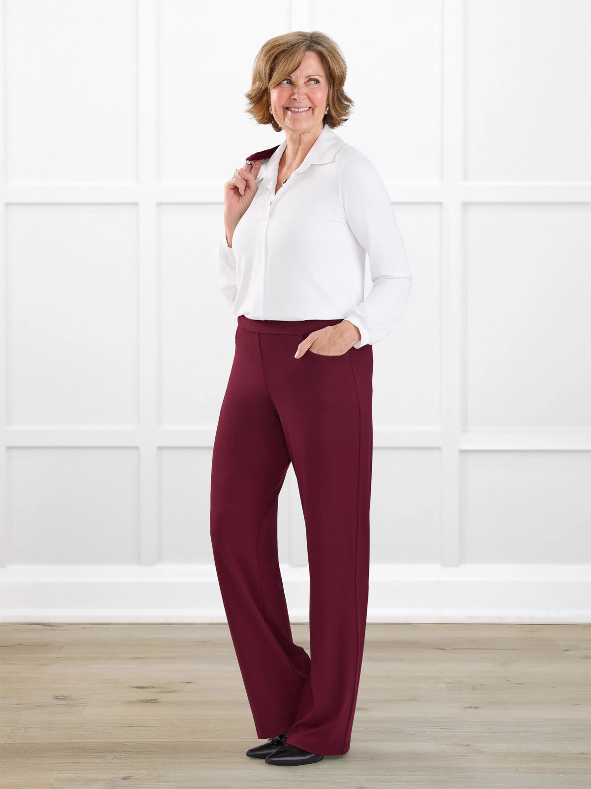 Avalynn mid-rise straight leg pant