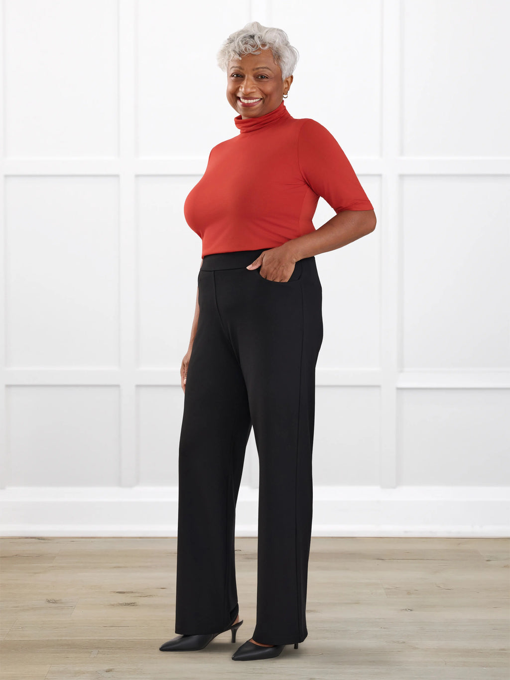 Avalynn mid-rise straight leg pant