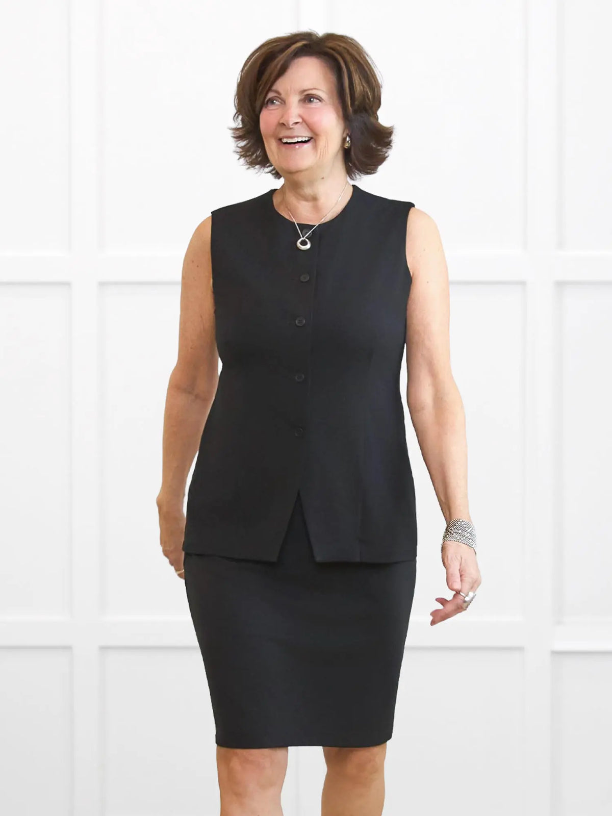 Bibi high neck tailored vest - FINAL SALE | PETITE