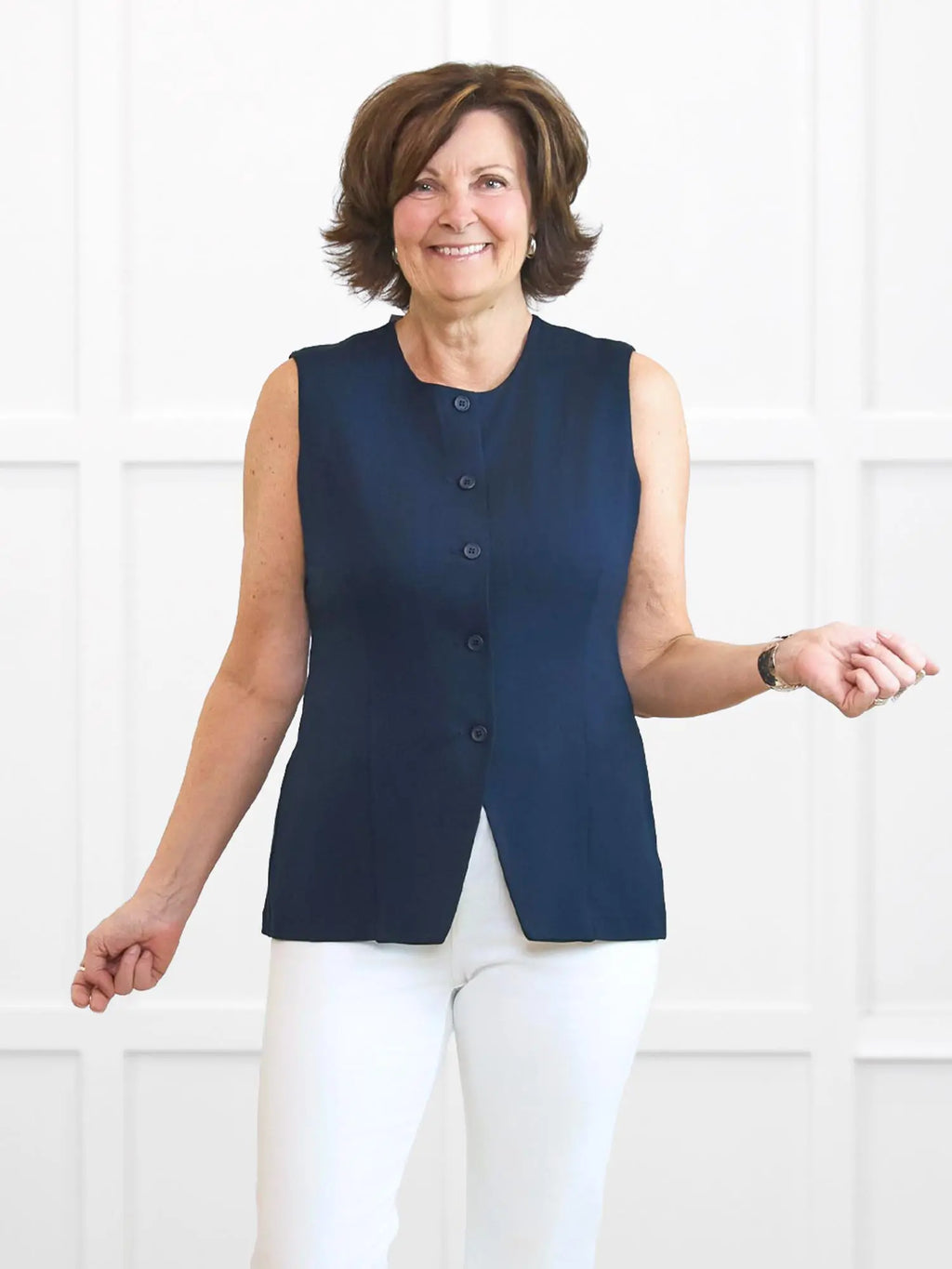 Bibi high neck tailored vest - FINAL SALE | PETITE