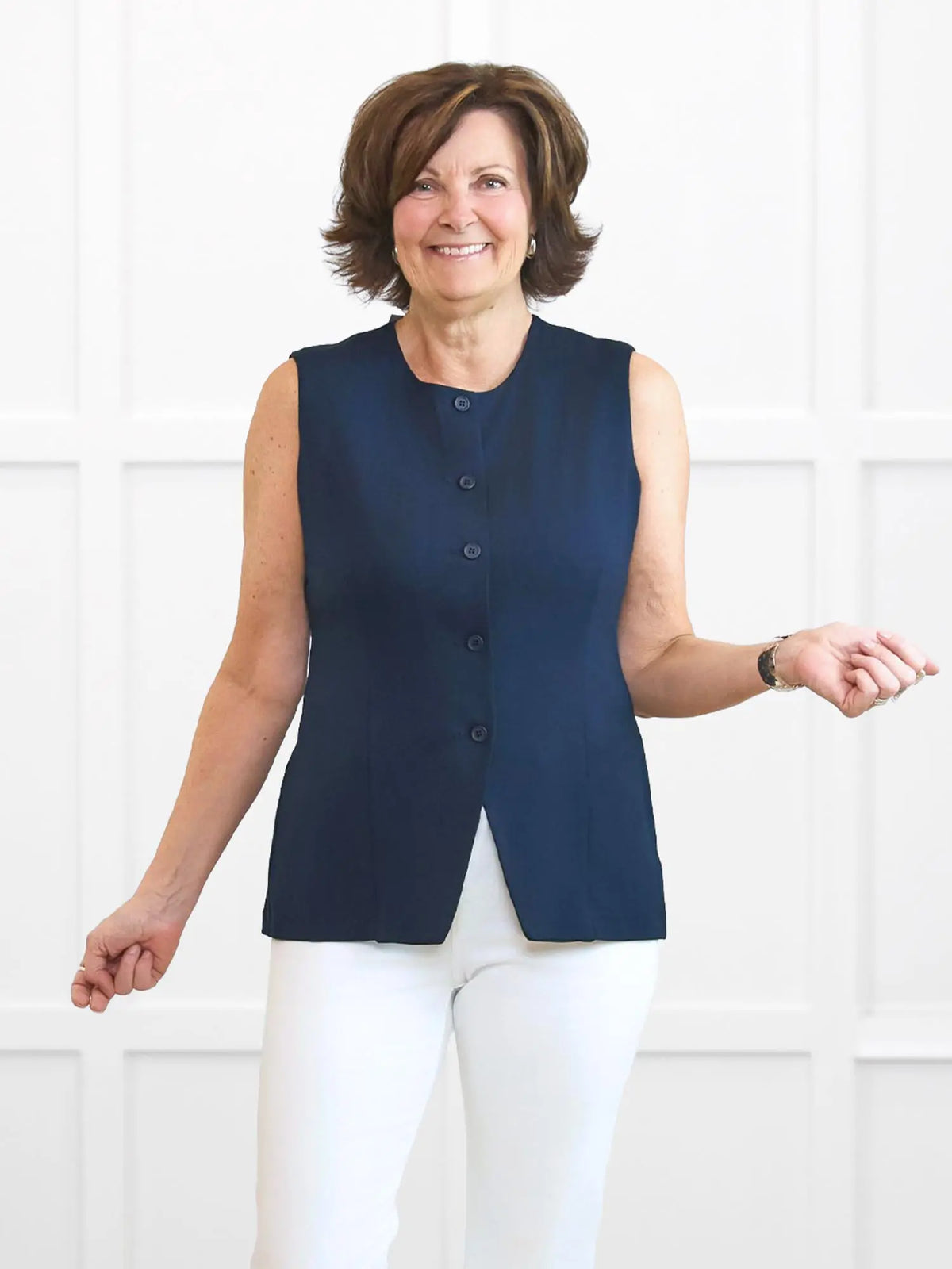 Bibi high neck tailored vest - FINAL SALE | PETITE