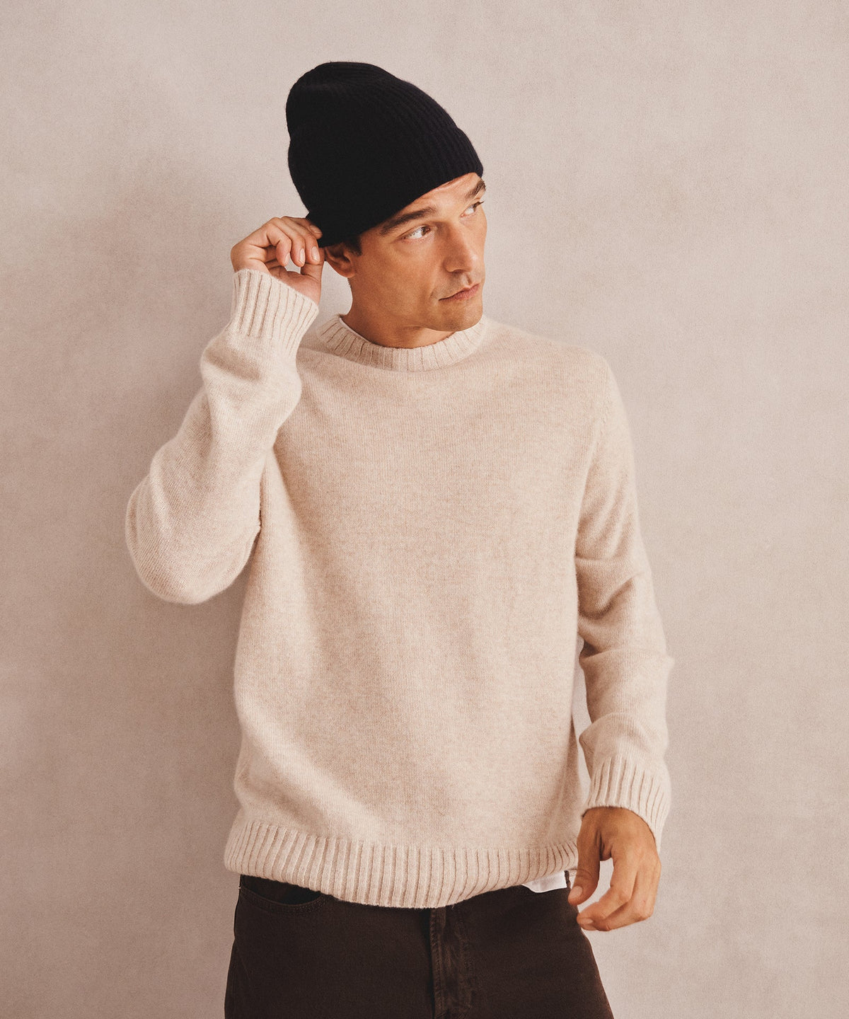 Signature Cashmere Ribbed Beanie