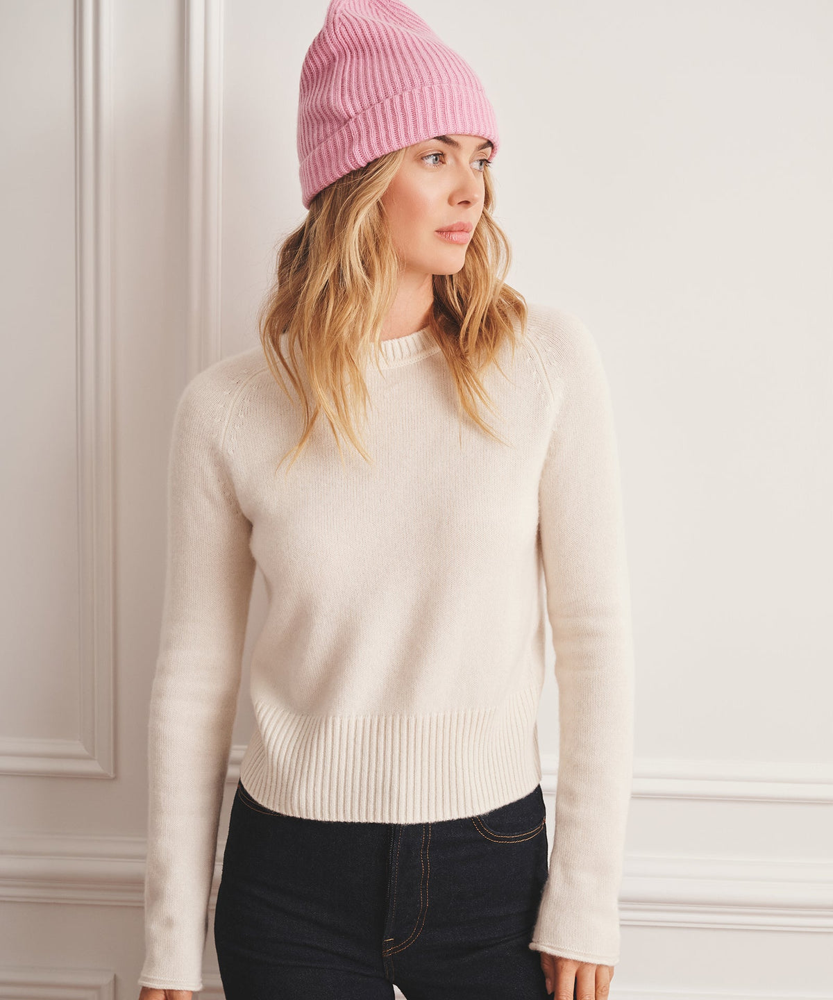 Signature Cashmere Ribbed Beanie