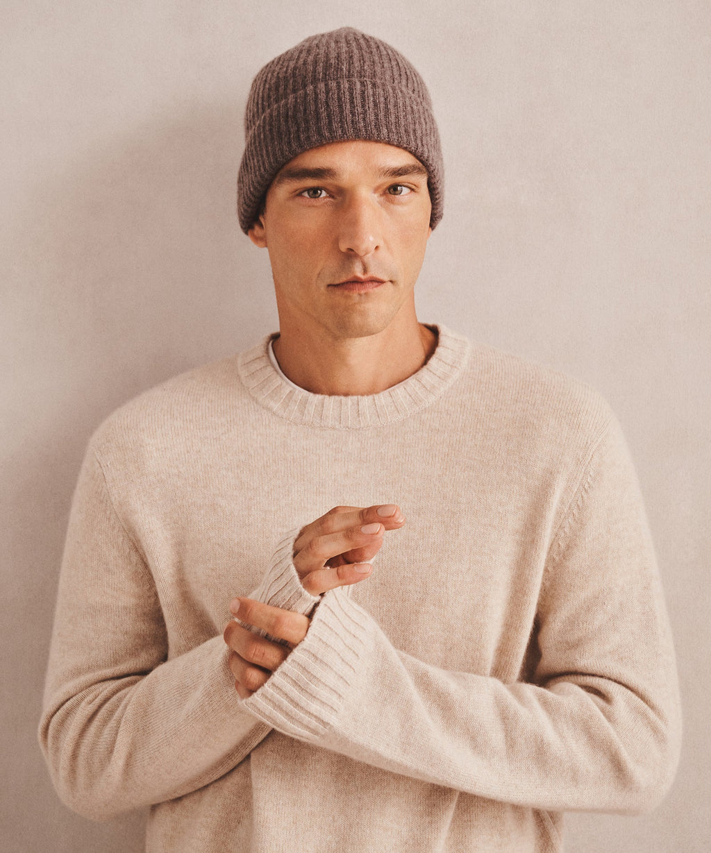 Signature Cashmere Ribbed Beanie