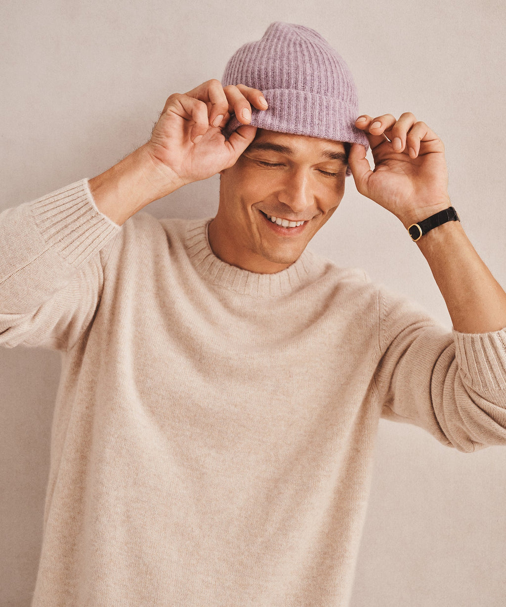 Signature Cashmere Ribbed Beanie