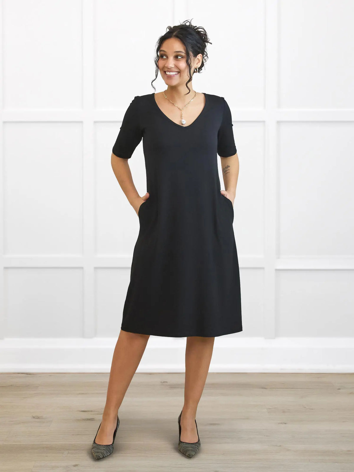 Charlotte half sleeve pocket dress