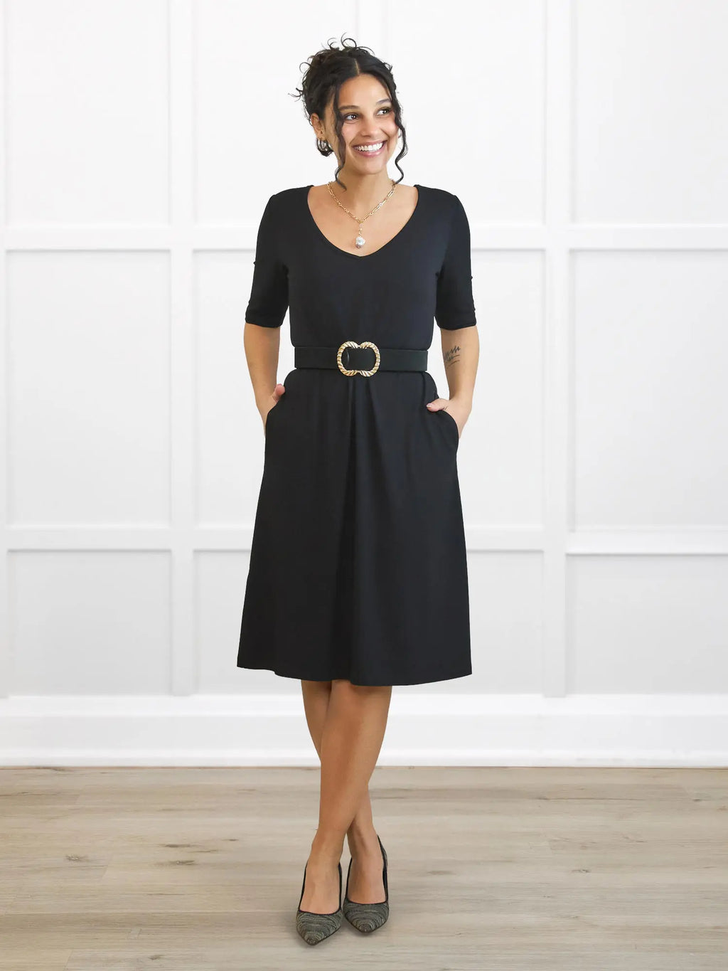 Charlotte half sleeve pocket dress