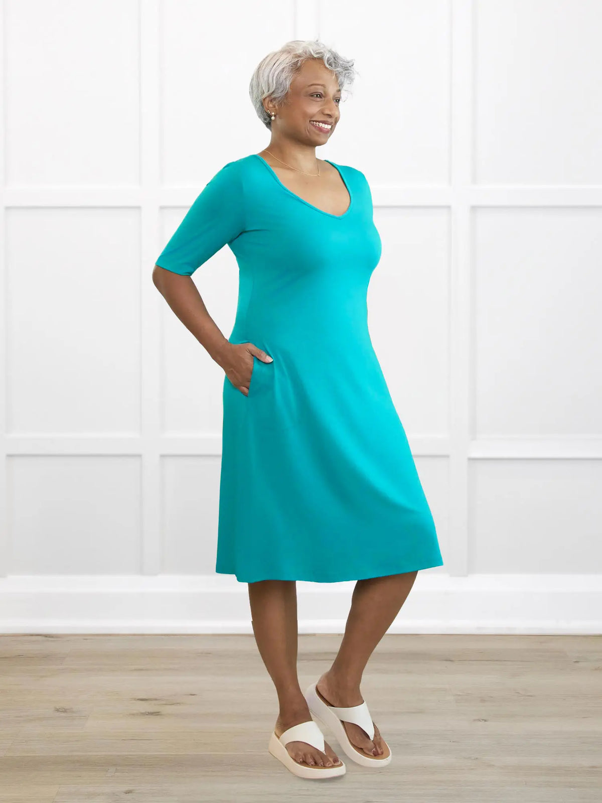 Charlotte half sleeve pocket dress