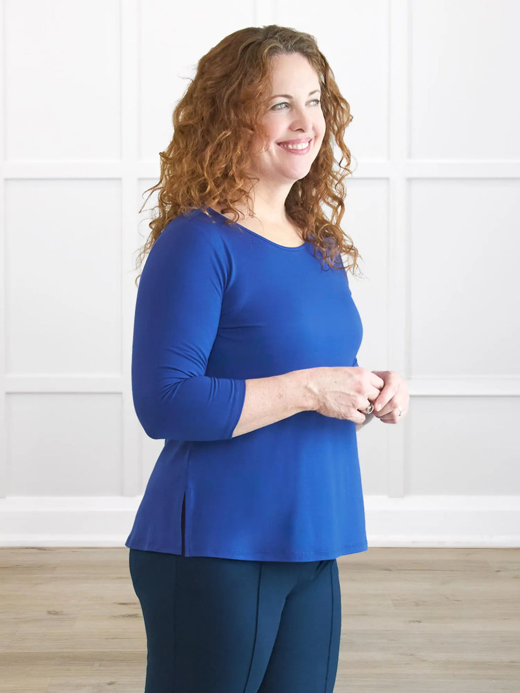Chris 3/4 sleeve scoop neck top