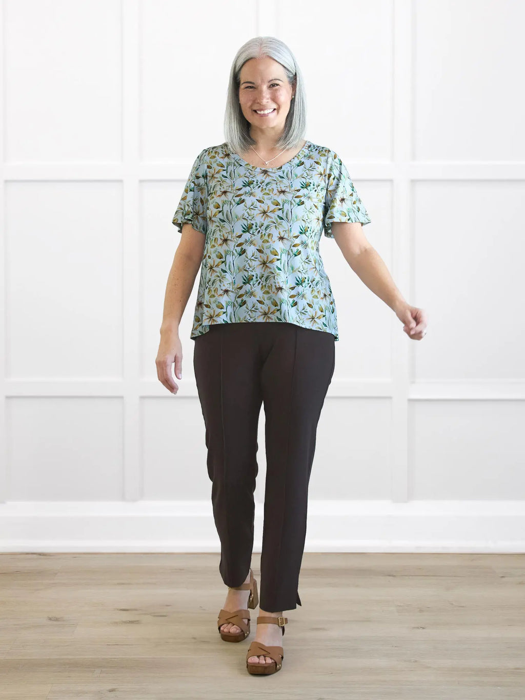Christal pull-on pintuck ankle pant