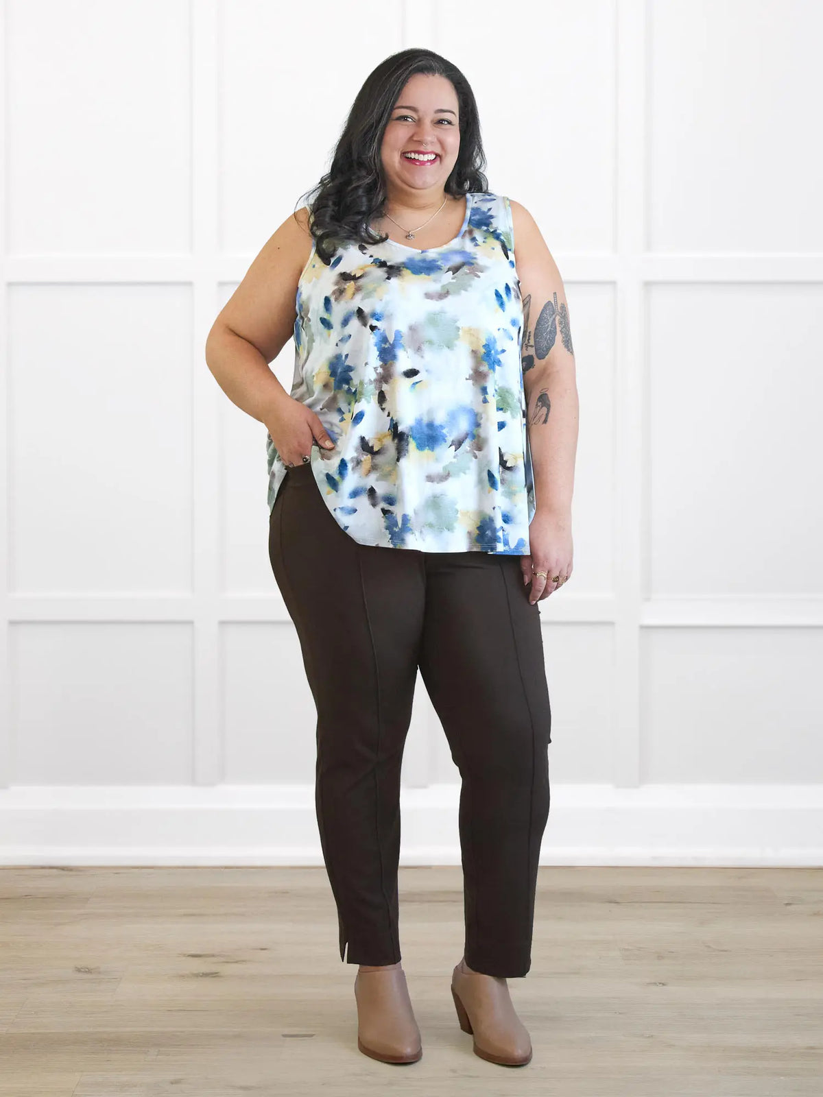 Christal pull-on pintuck ankle pant - FINAL SALE | PLUS