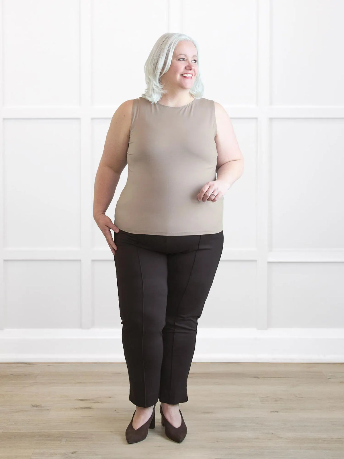 Christal pull-on pintuck ankle pant
