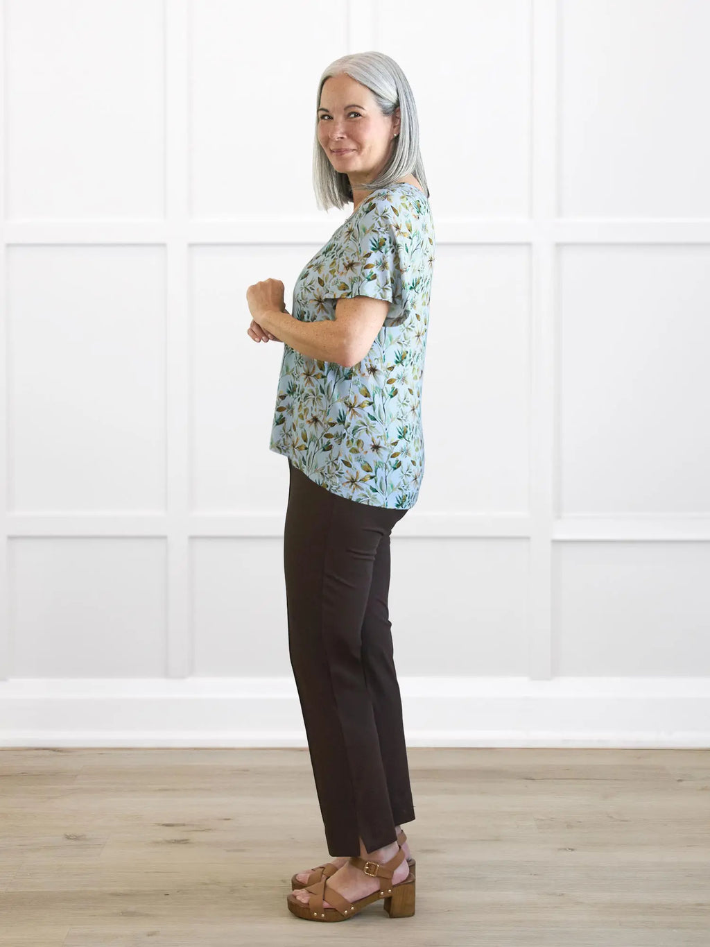 Christal pull-on pintuck ankle pant