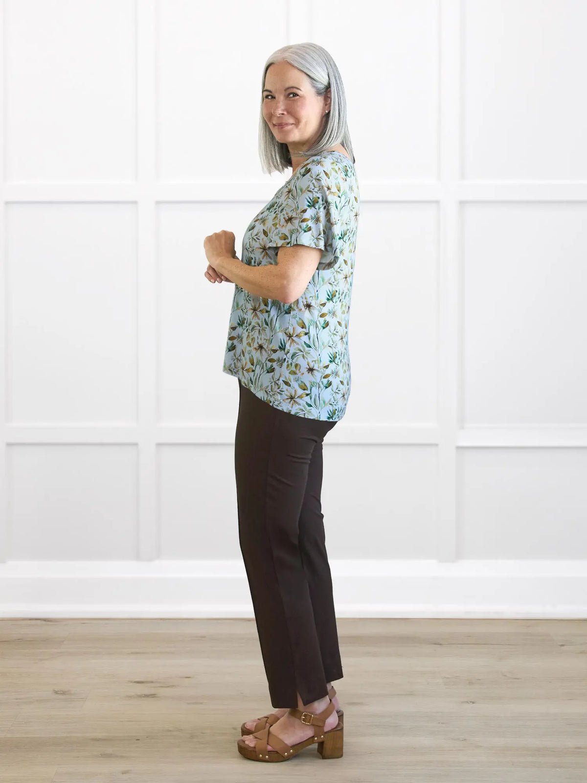 Christal pull-on pintuck ankle pant