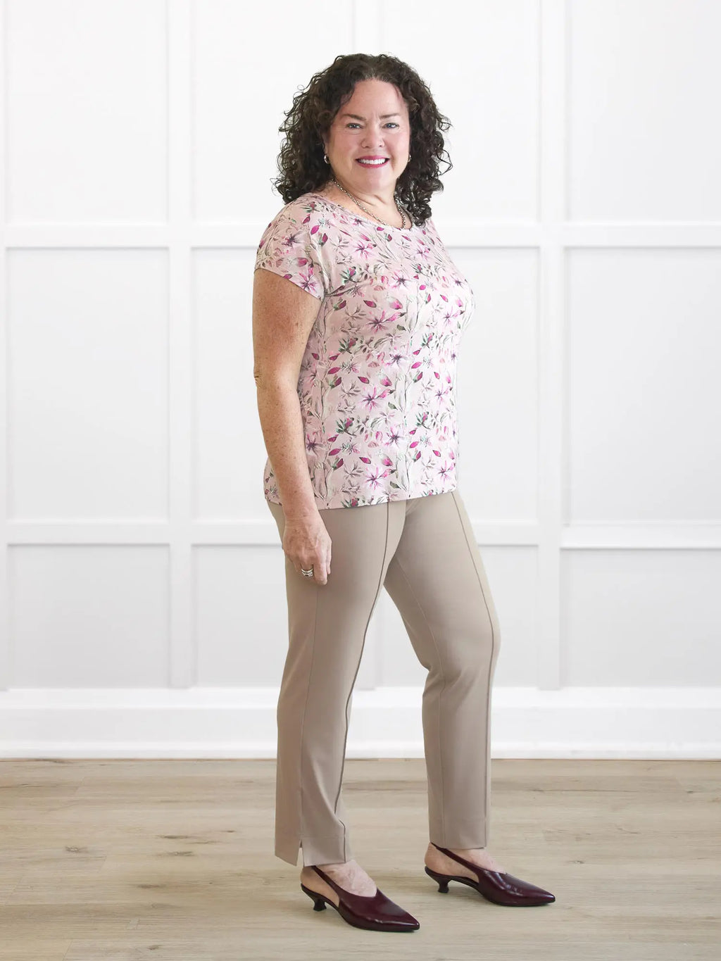 Christal pull-on pintuck ankle pant