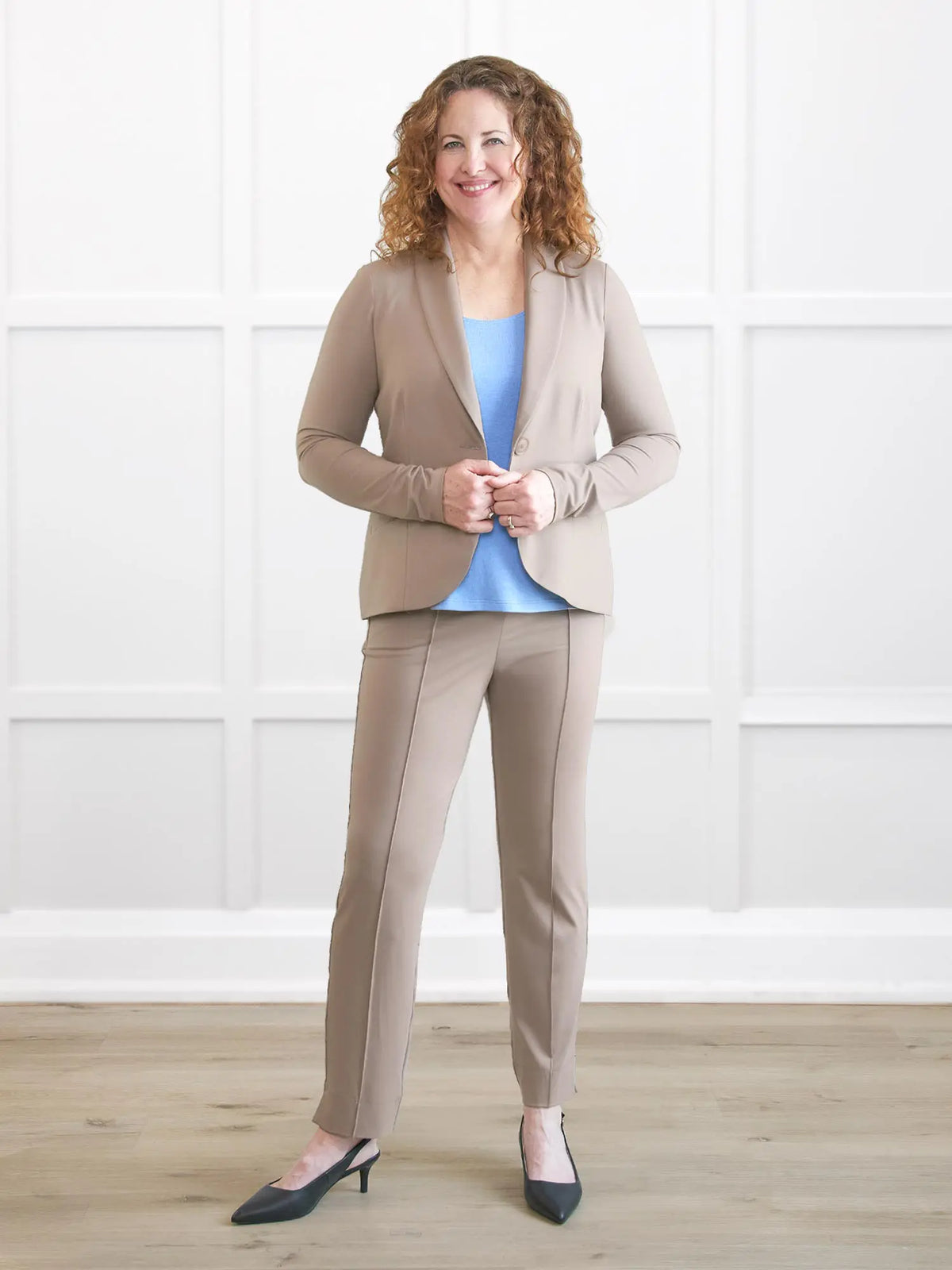 Christal pull-on pintuck ankle pant