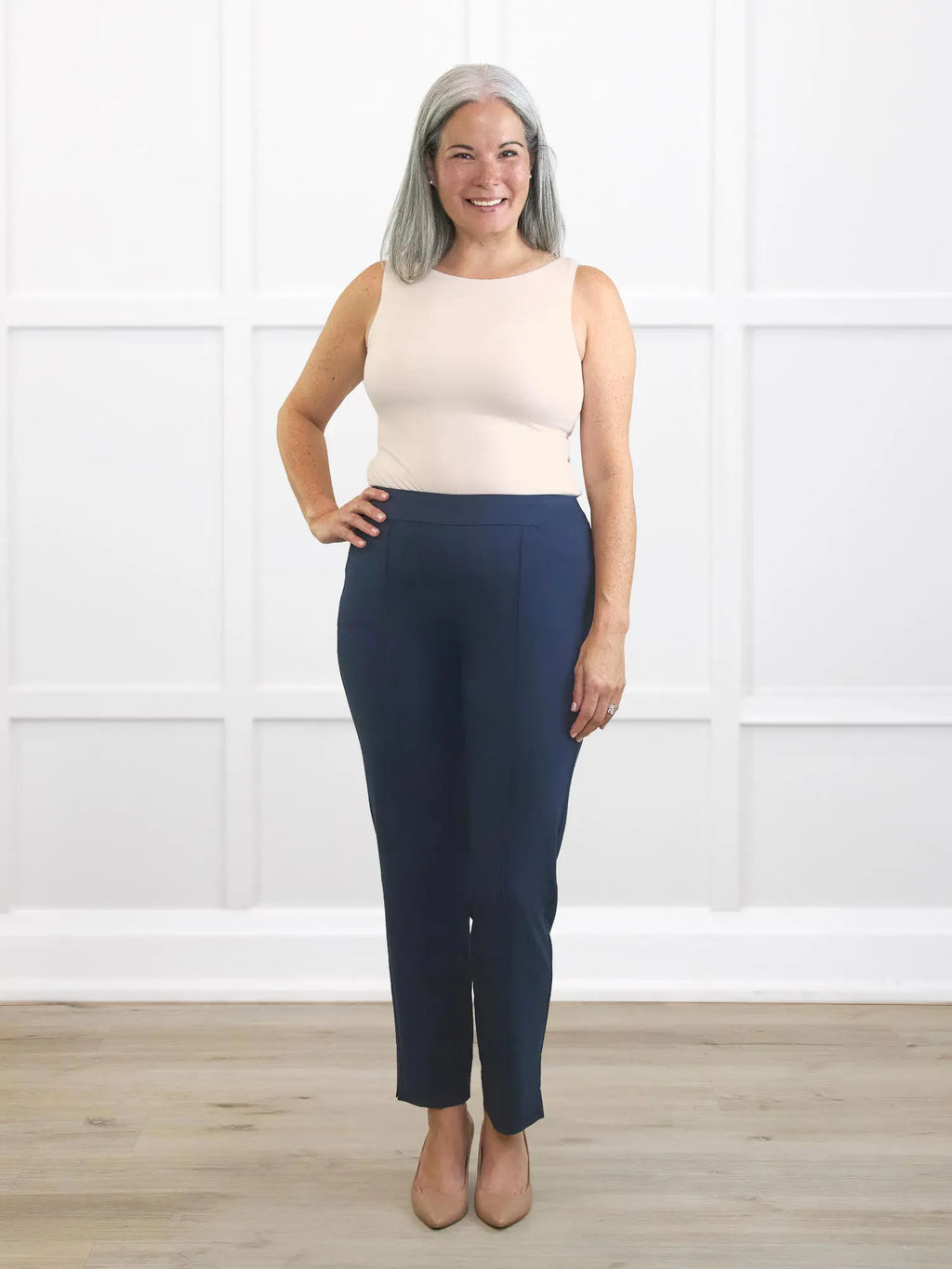 Christal pull-on pintuck ankle pant