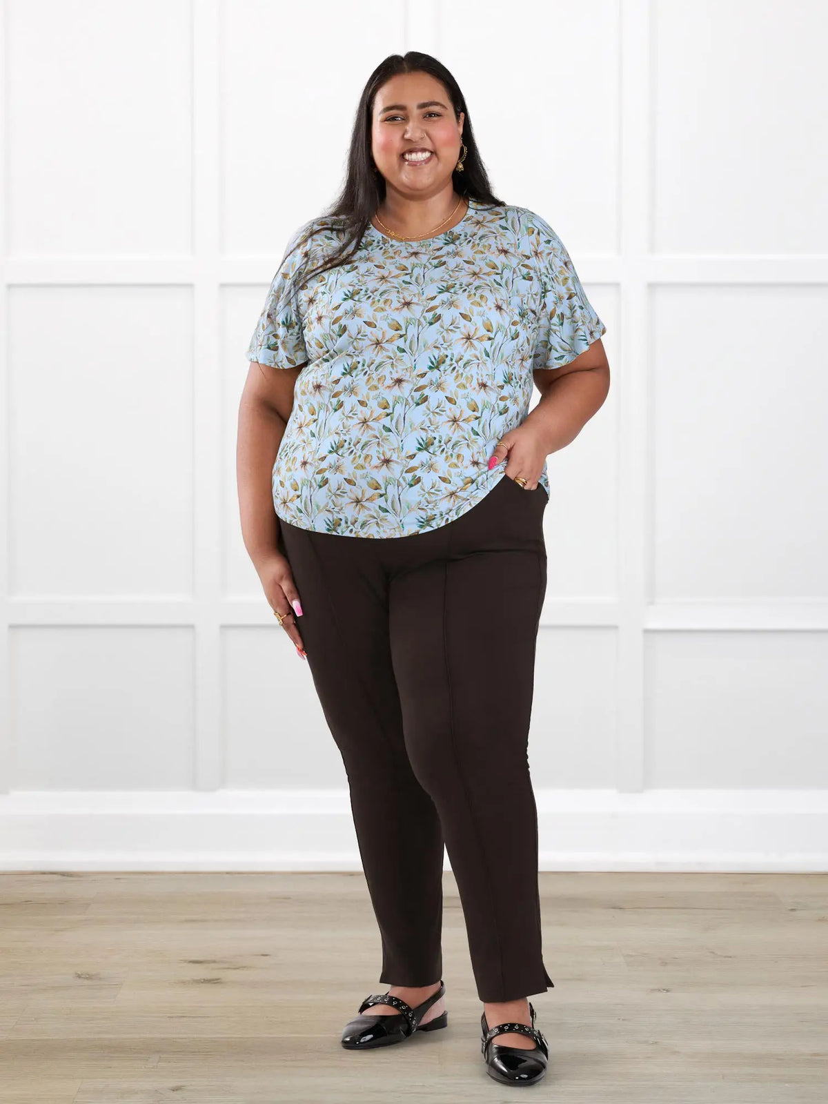 Christal pull-on pintuck ankle pant - FINAL SALE | PLUS