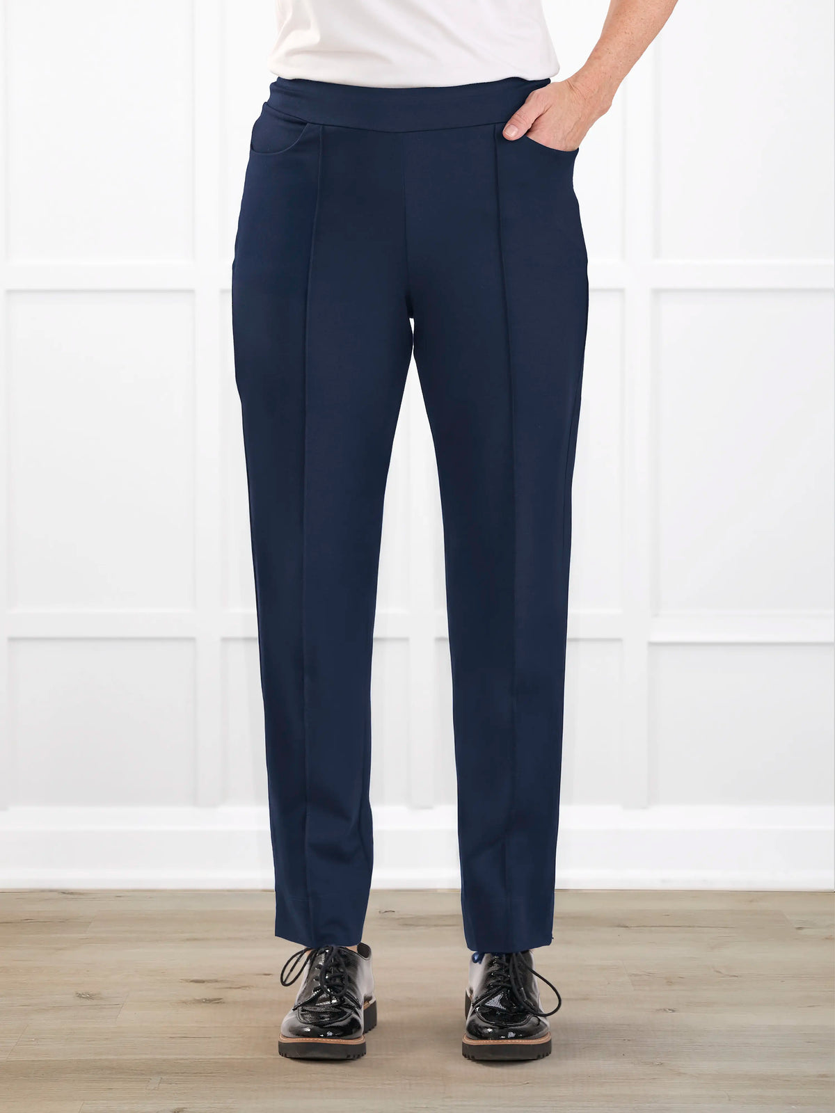 Christal pull-on pintuck ankle pant - FINAL SALE | PLUS