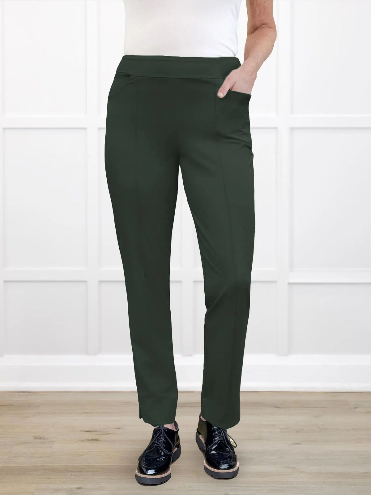 Christal pull-on pintuck ankle pant
