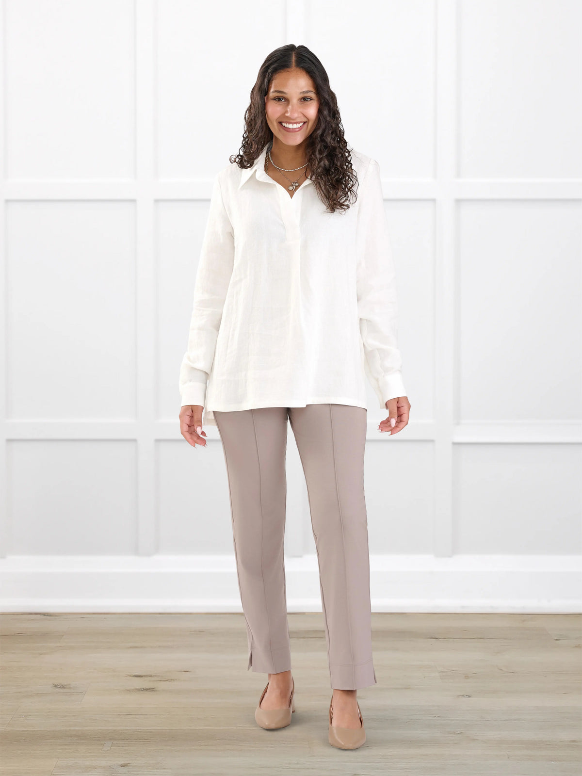Christal pull-on pintuck ankle pant