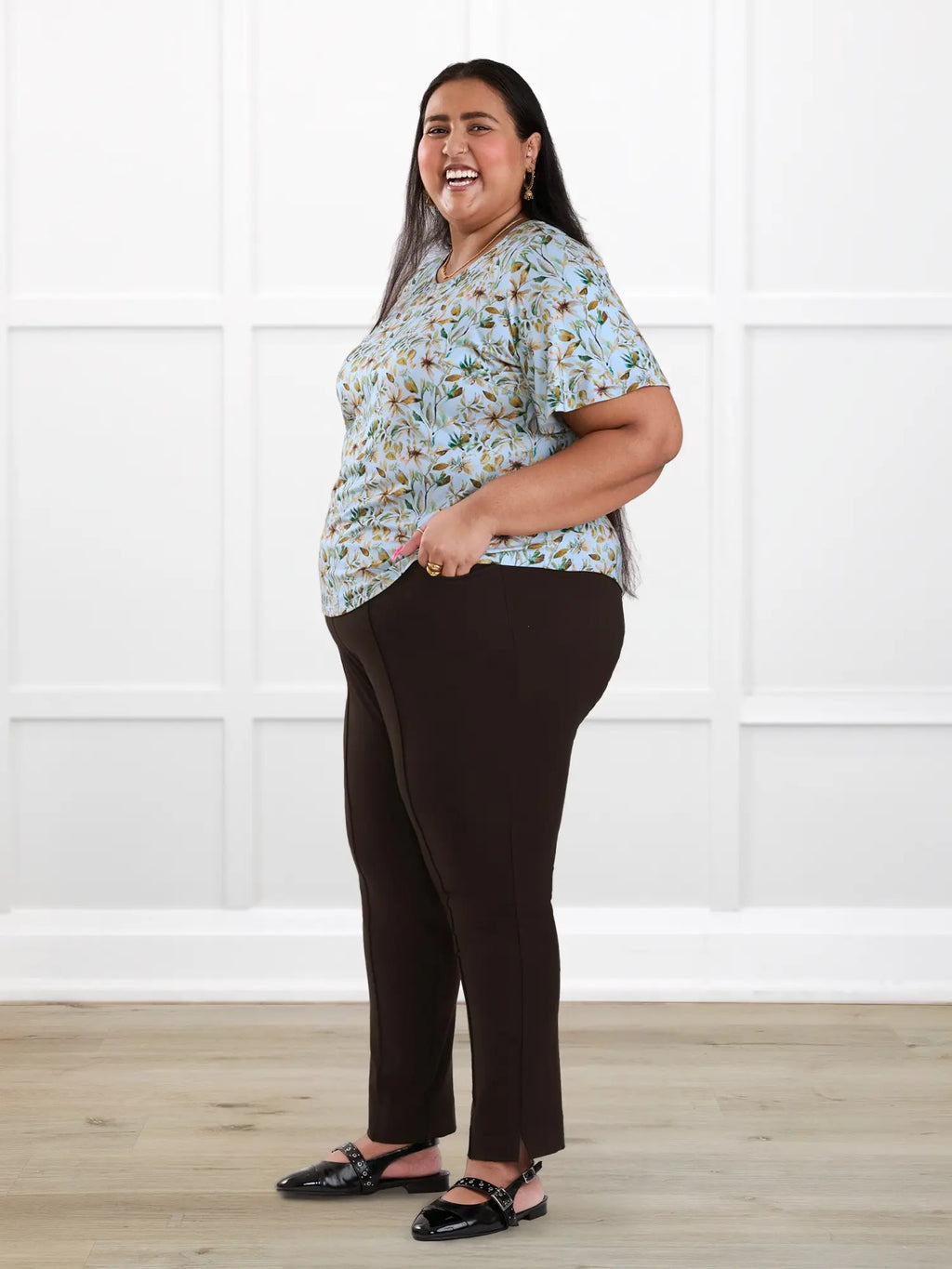 Christal pull-on pintuck ankle pant - FINAL SALE | PLUS