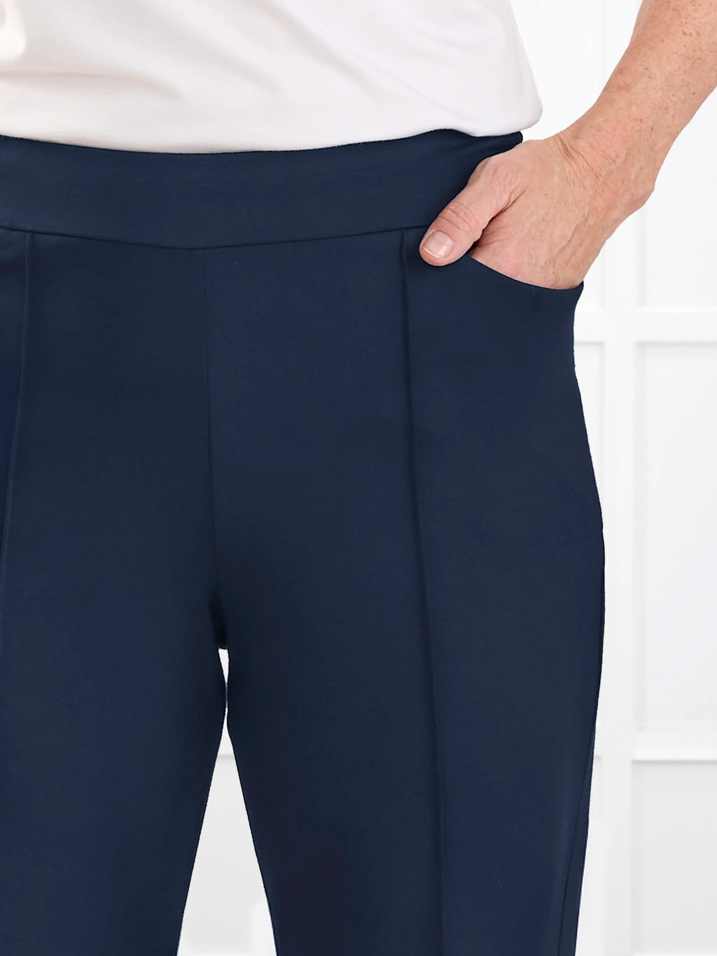 Christal pull-on pintuck ankle pant