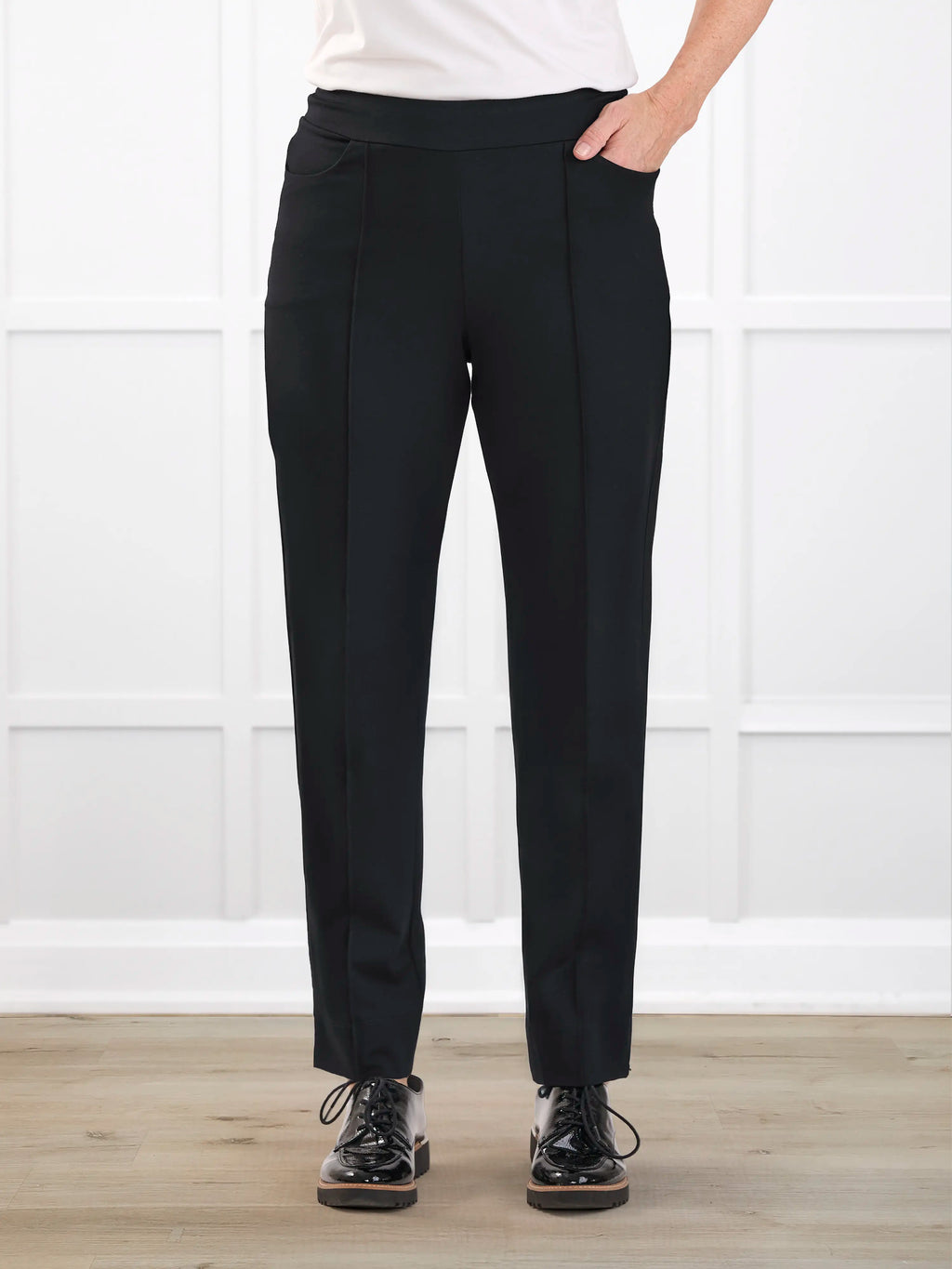 Christal pull-on pintuck ankle pant