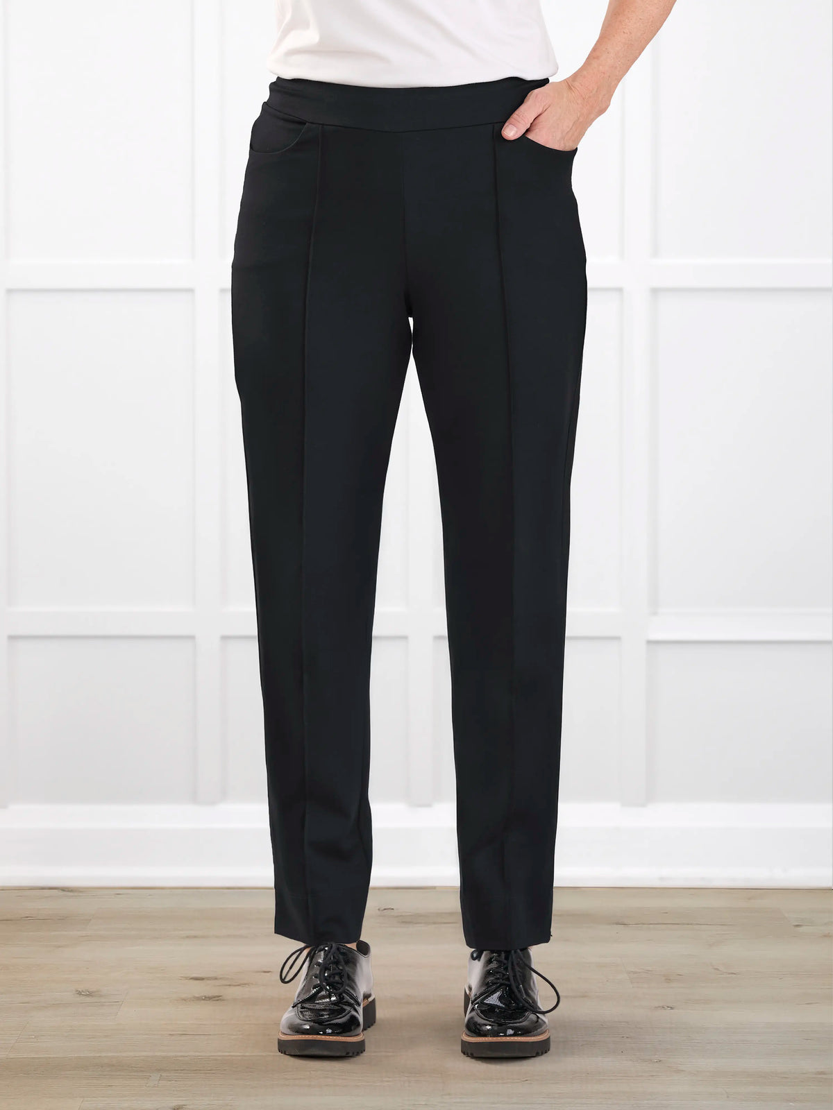 Christal pull-on pintuck ankle pant