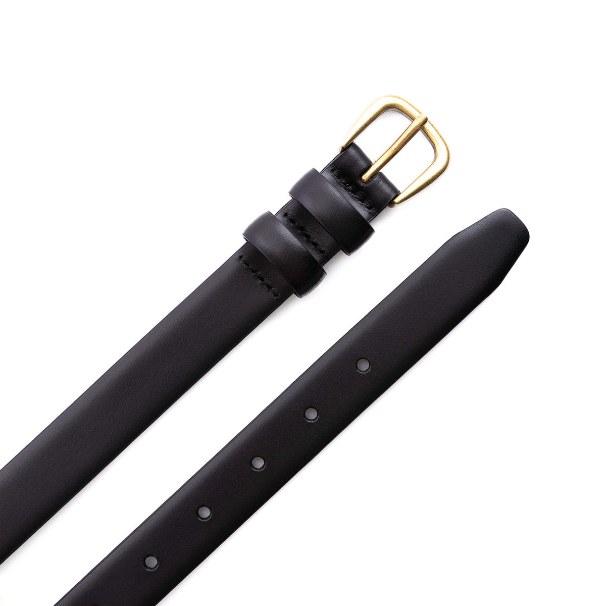 Women's Slim Double Loop Leather Belt