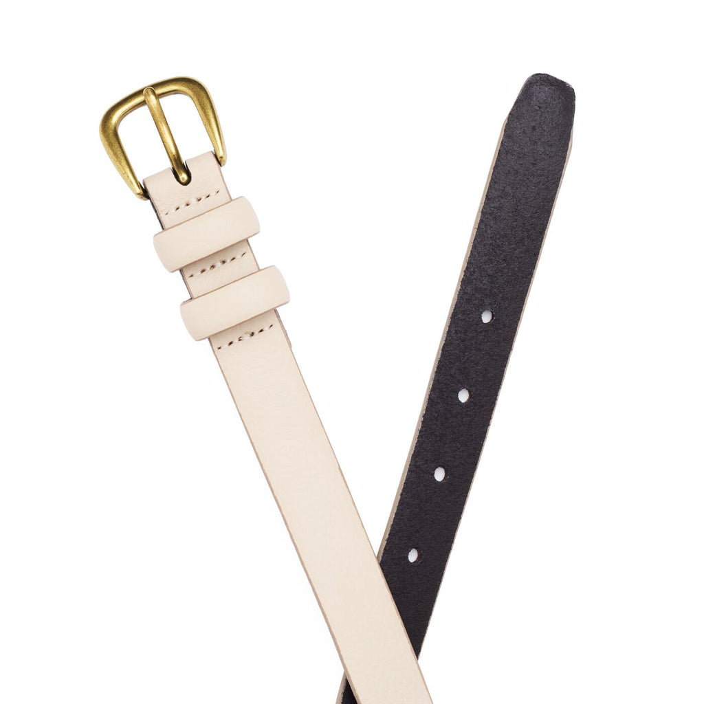 Women's Slim Double Loop Leather Belt